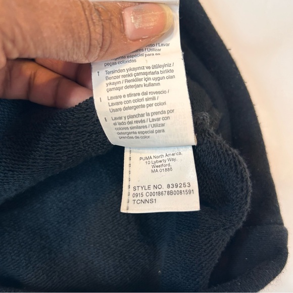 Puma Men’s Black Cotton Poly Blend Sweatshirt Long Sleeve Sweater Size S - Picture 6 of 10